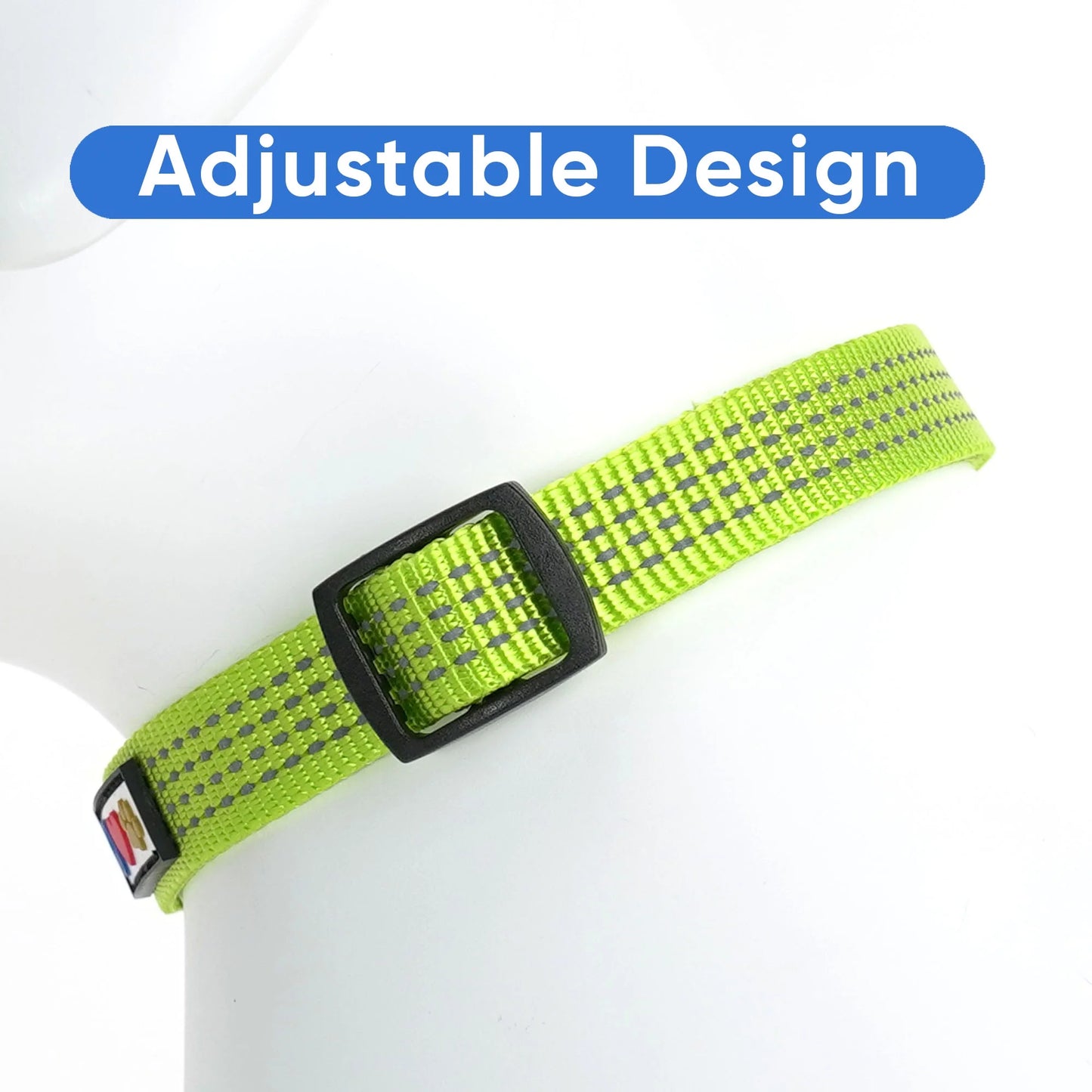 Reflective Dog Collar Adjustable for Extra Small Dogs - Green Collar