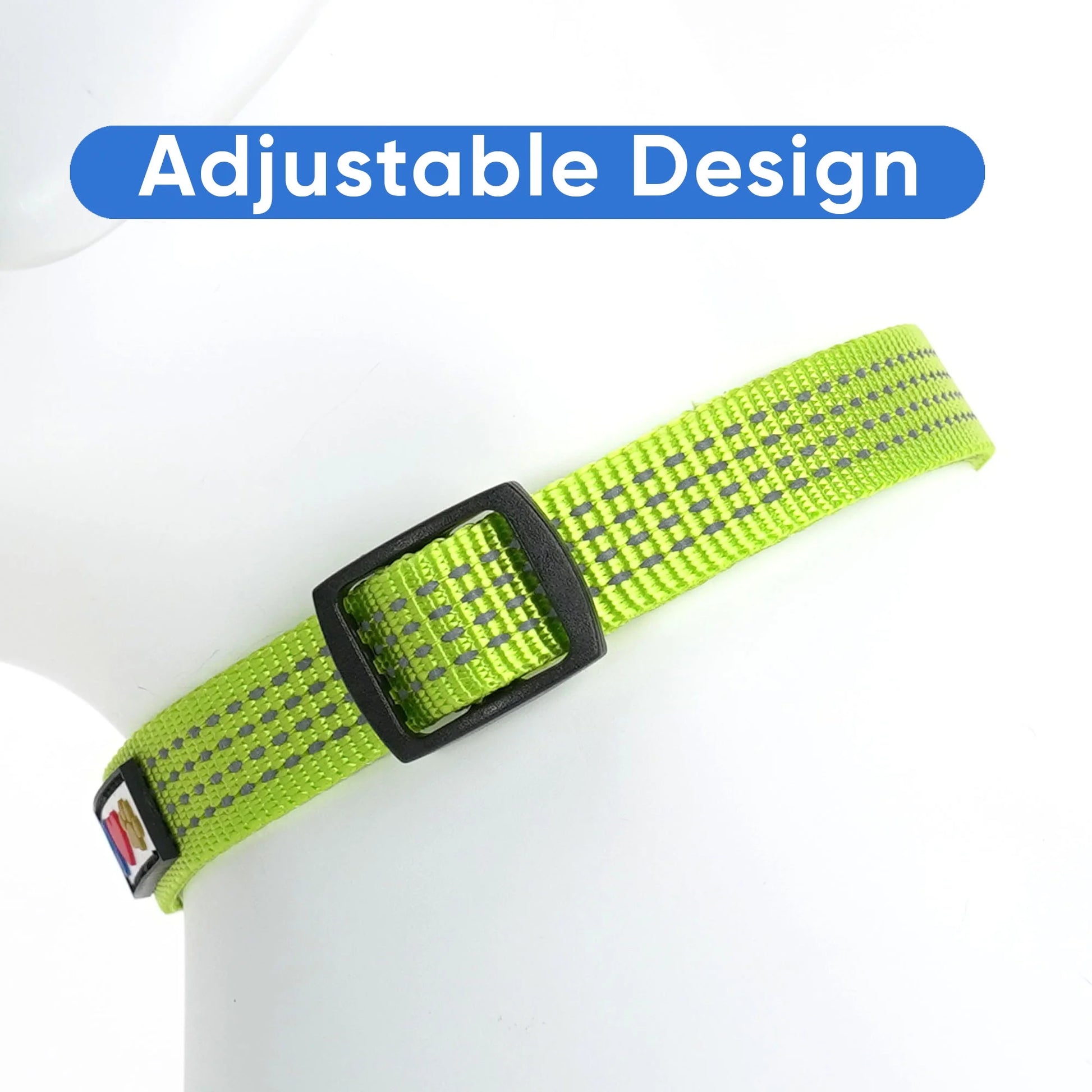 Reflective Dog Collar Adjustable for Extra Small Dogs - Green Collar